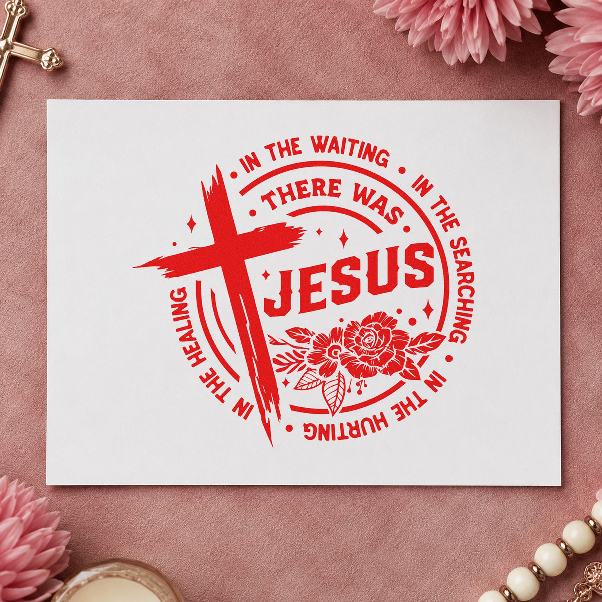 There Was Jesus With Cross Hand Stamp – Duo in use 7
