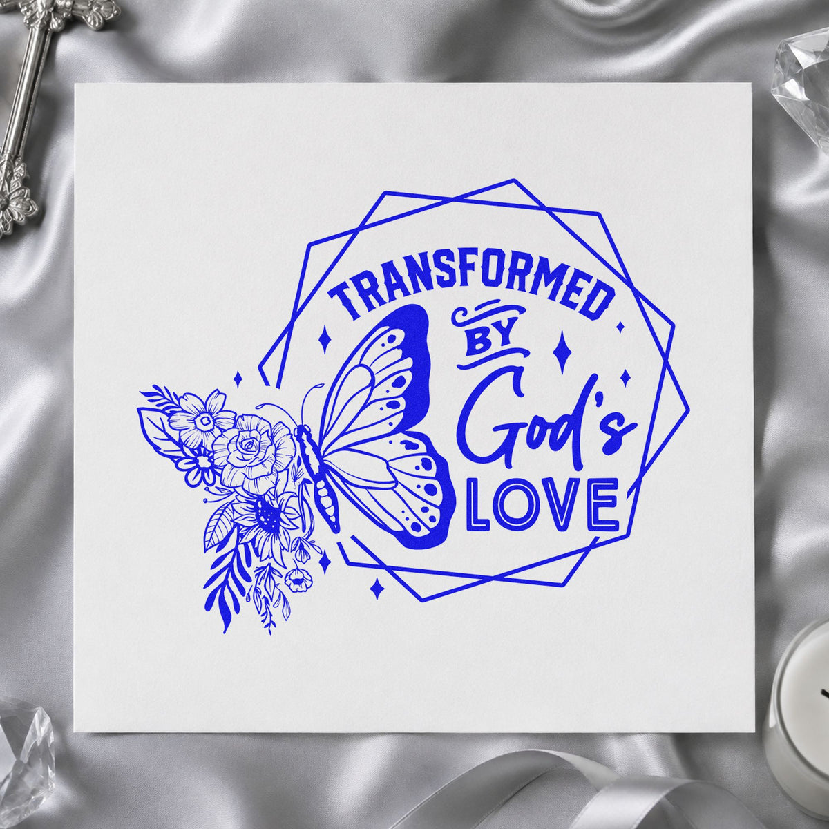 Transformed By God's Love Butterfly Duo Hand Stamp in use 5