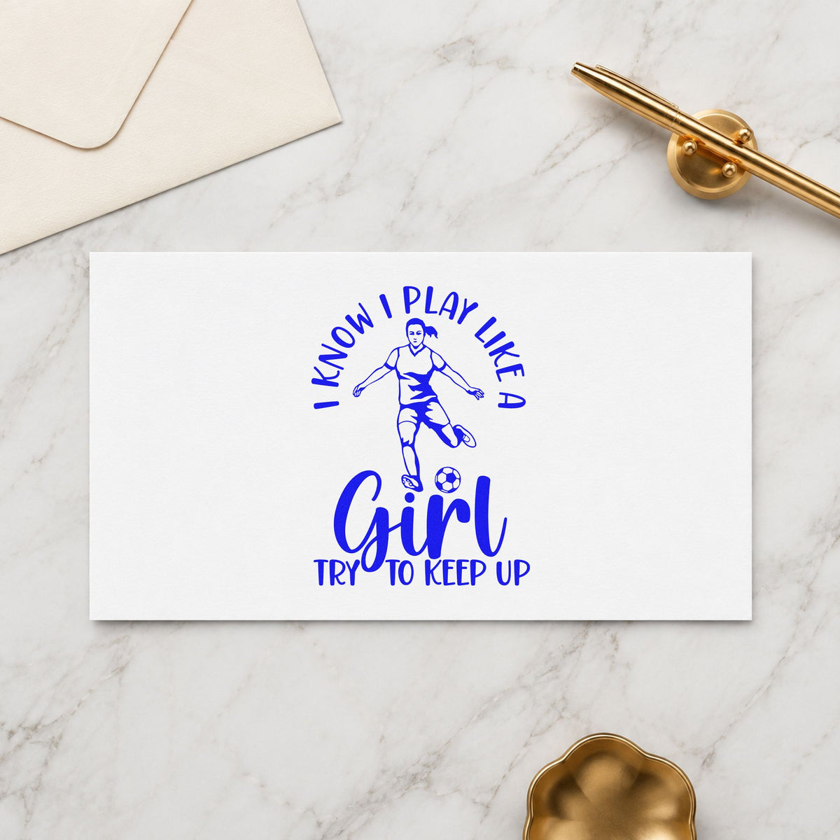 I Play Like A Girl Rubber Stamp – Duo Hand in use 5