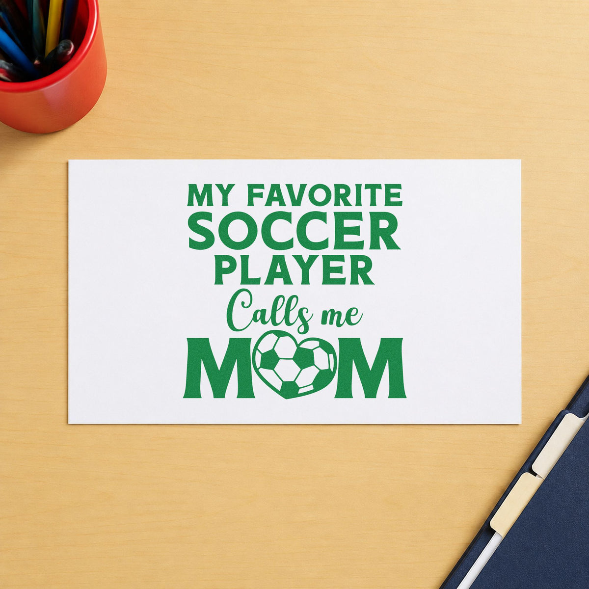 Soccer Mom Favorite Player Lettering Stamp – PSI Pre-Inked in use 3
