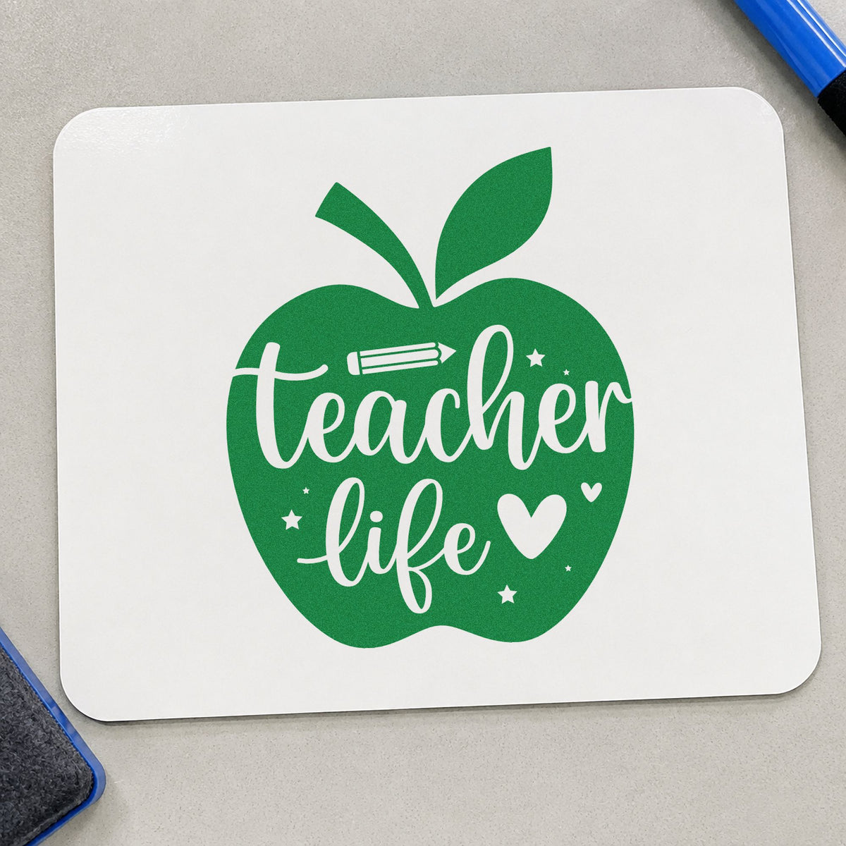 Teacher Life Apple Slim Pre-Inked Stamp in use 3