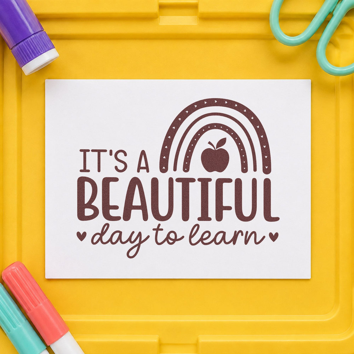 Beautiful Day To Learn Pre-Inked Stamp – Slim in use 4