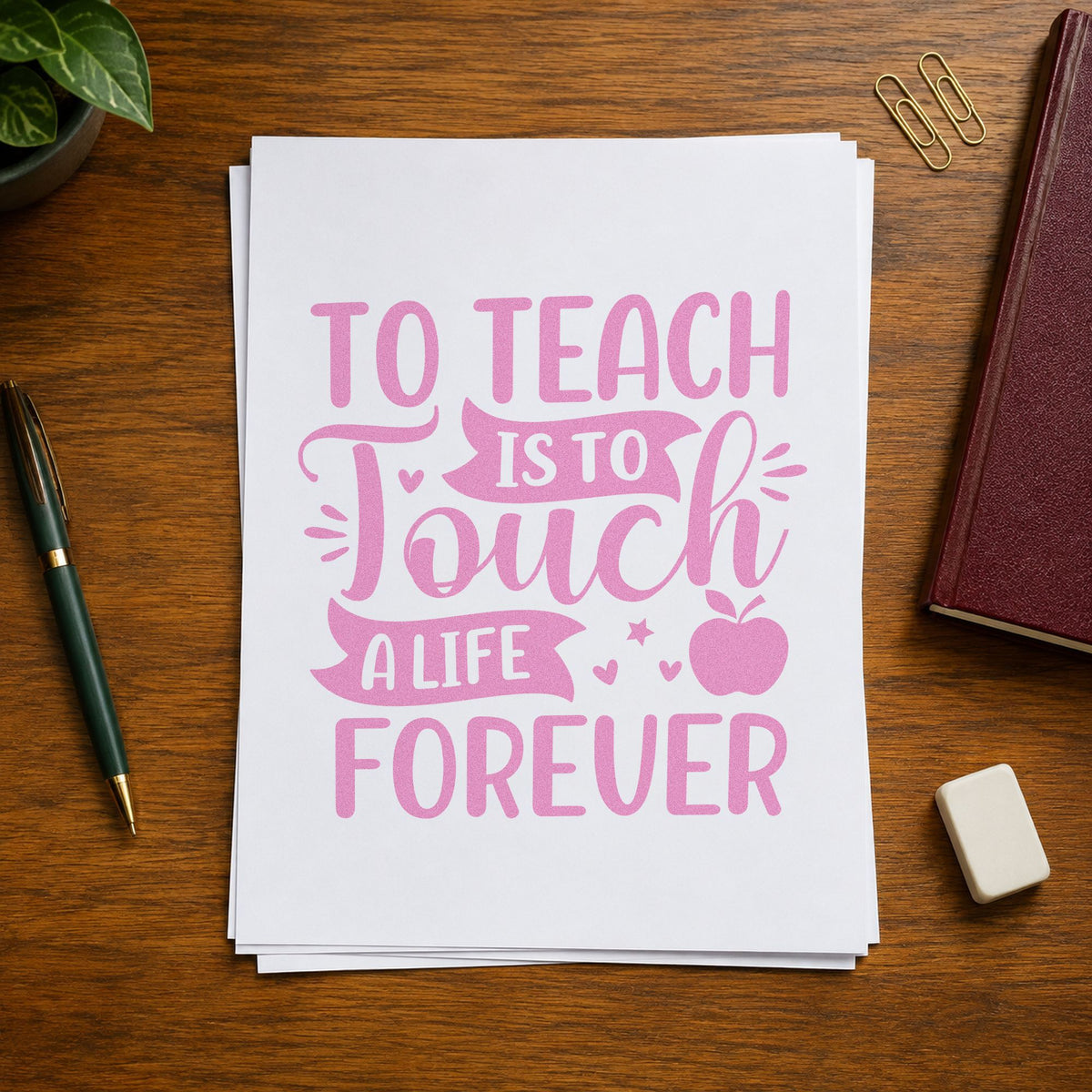 To Teach Is To Touch Apple Pre-Inked Stamp – Slim in use 10