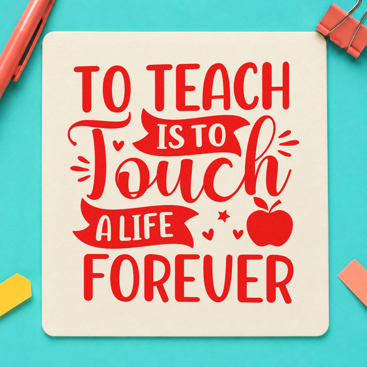 To Teach Is To Touch Apple Pre-Inked Stamp – Slim in use 7