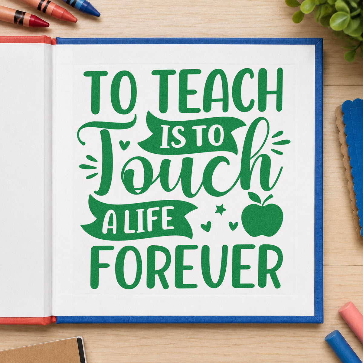To Teach Is To Touch Apple Pre-Inked Stamp – Slim in use 8
