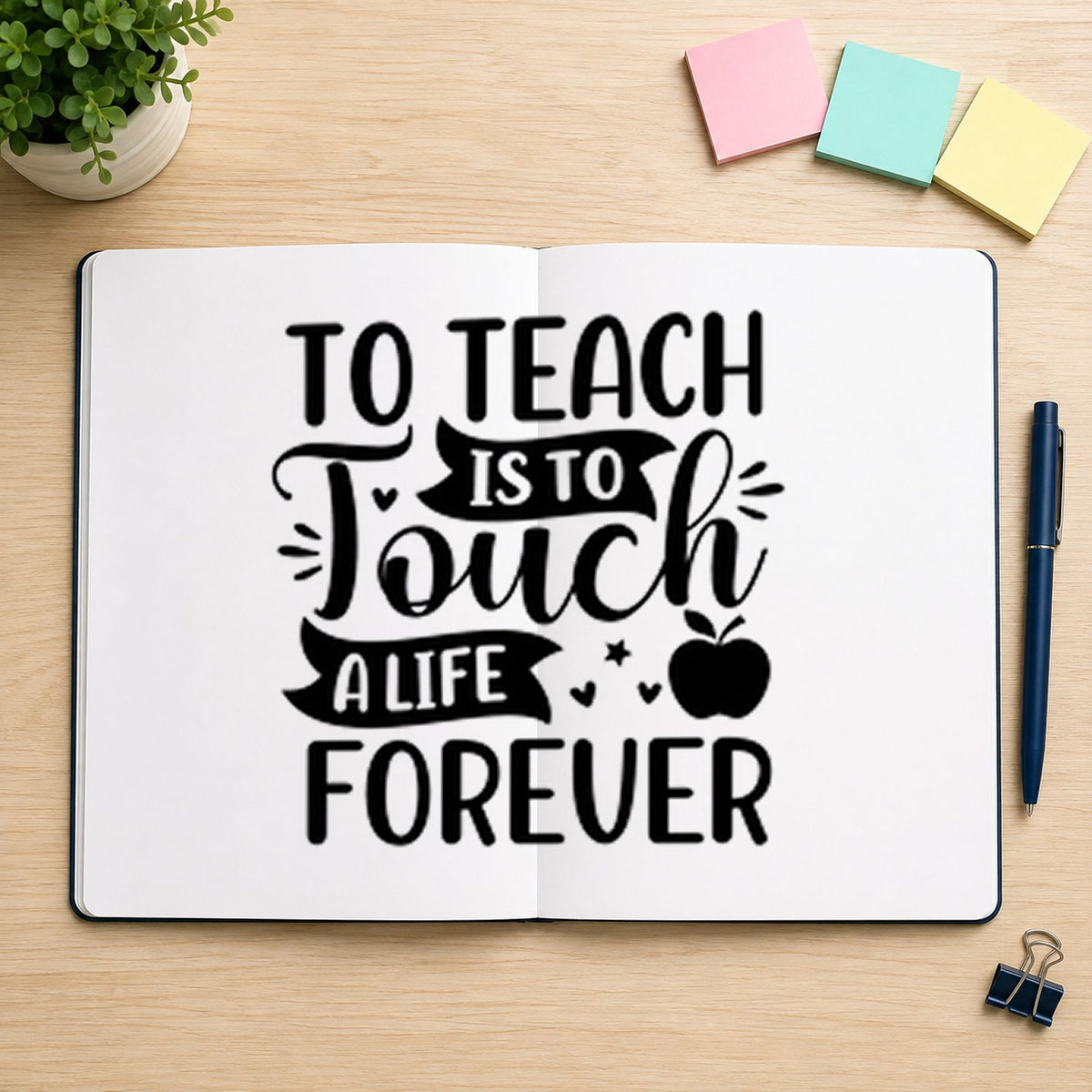To Teach Is To Touch Apple Pre-Inked Stamp – Slim in use 9
