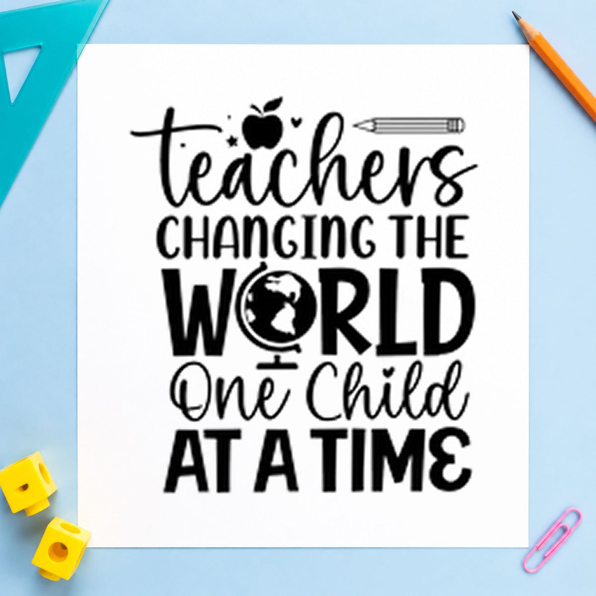 Teachers Changing The World Rubber Stamp – Duo Hand in use 9