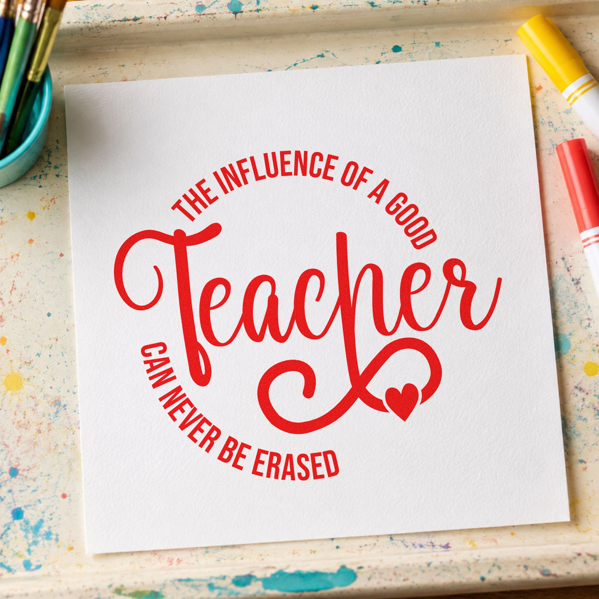 Good Teacher Influence Circle Stamp – PSI Pre-Inked in use 7