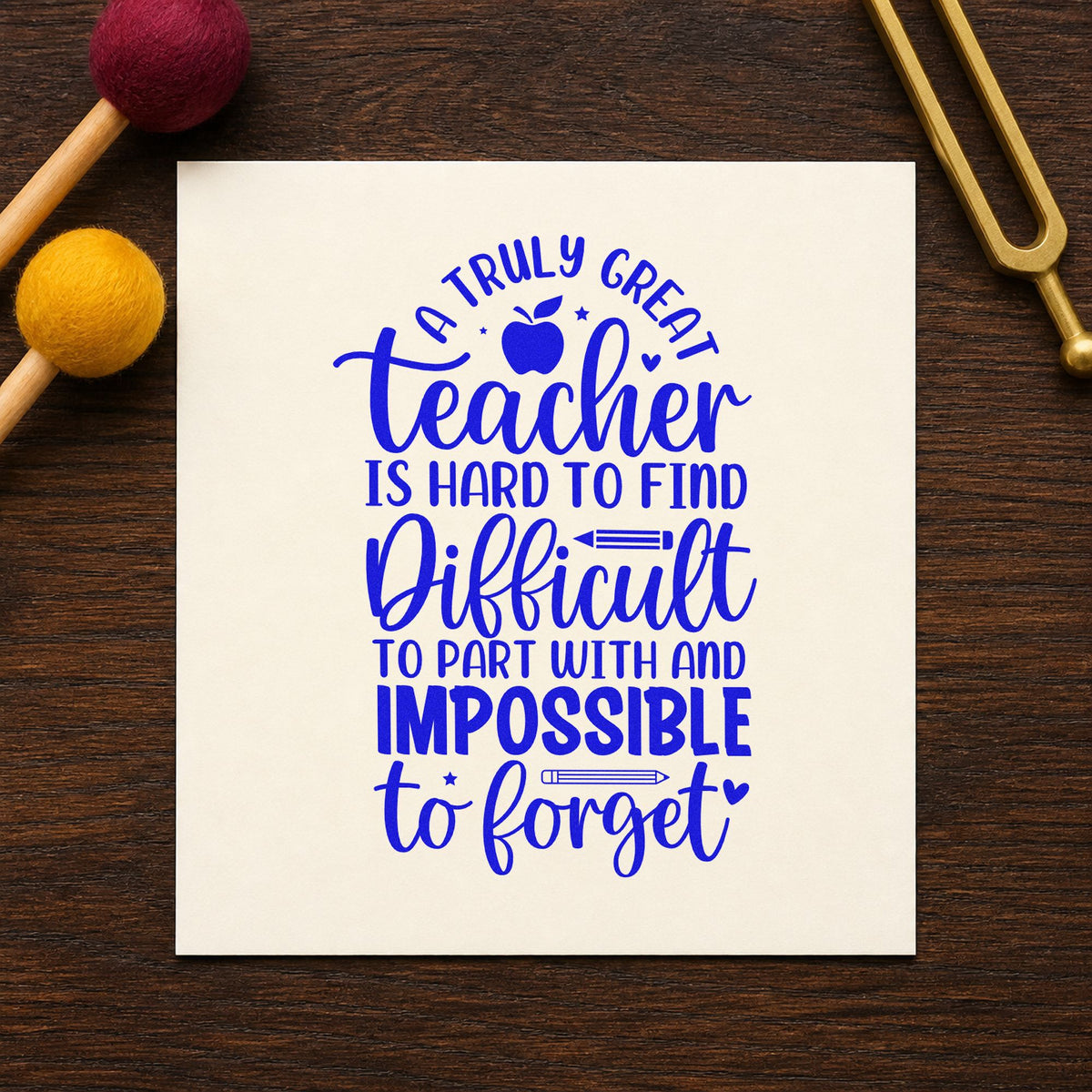 Truly Great Teacher Apple Hand Stamp – Duo in use 5