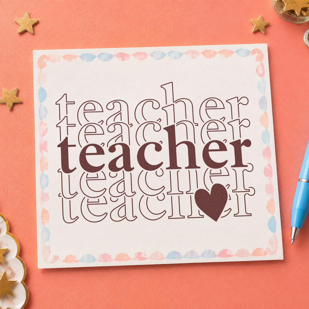 Teacher Serif Outline Stack Pre-Inked Stamp – PSI in use 4