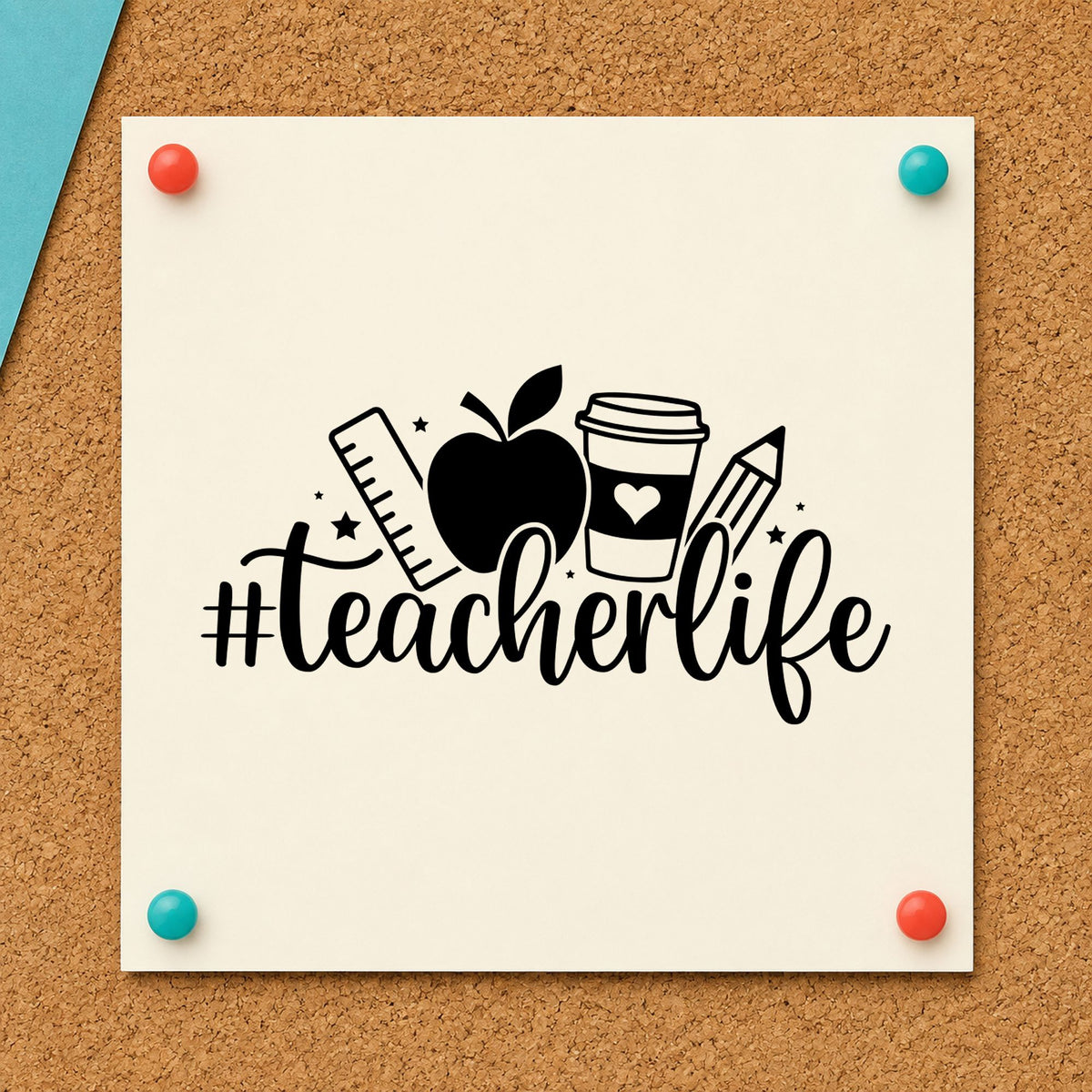 Hashtag Teacher Life Apple Stamp – Self-Inking in use 9