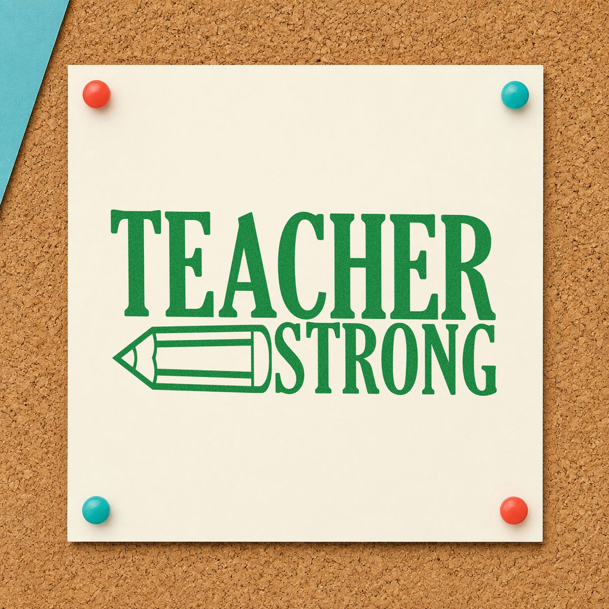 Teacher Strong Pencil Stamp – Wood Handle in use 3