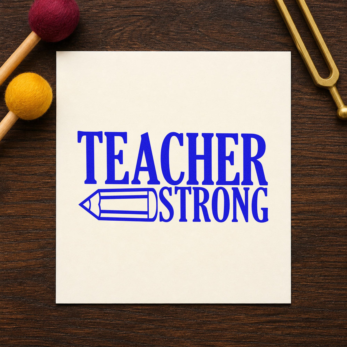 Teacher Strong Pencil Stamp – Wood Handle in use 6