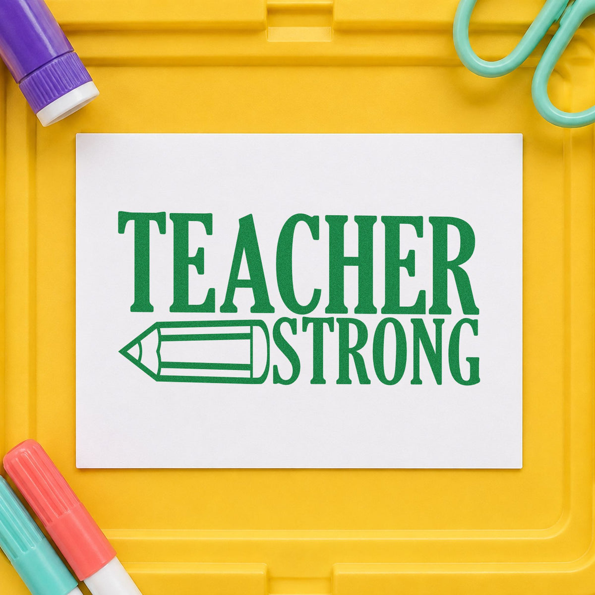 Teacher Strong Pencil Stamp – Wood Handle in use 8