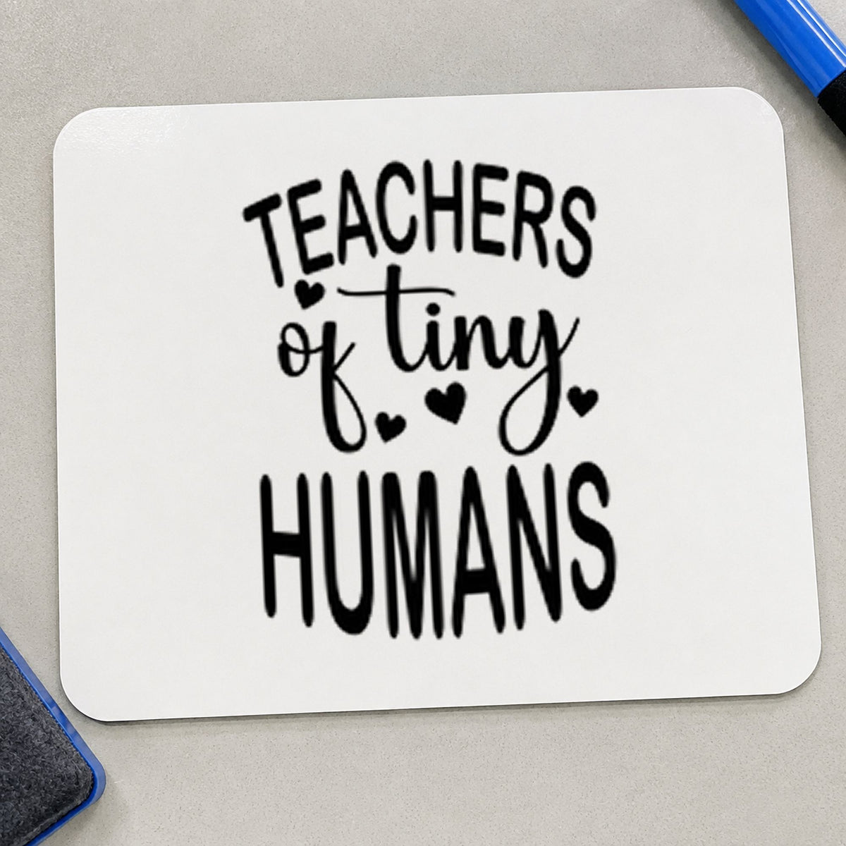 Teachers of Tiny Humans rubber stamp printed in black ink, ready for tiny humans cards and similar paper crafts.