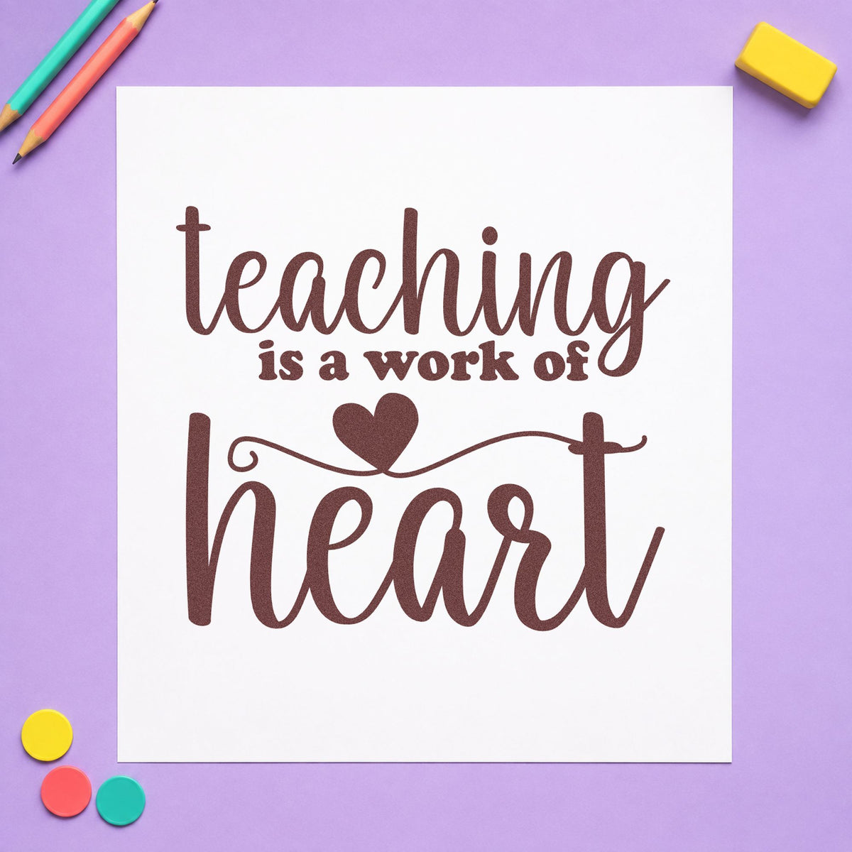 Teaching Heart Word Art Slim Pre-Inked Stamp in use 4