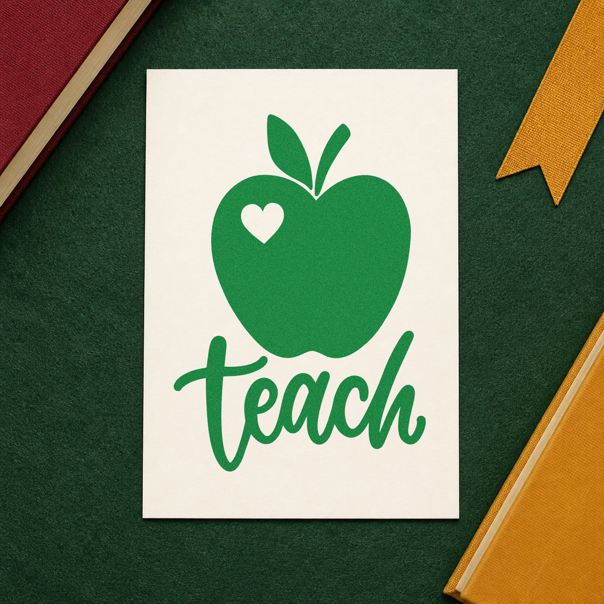 Teach Apple Heart Pre-Inked Stamp – PSI in use 3