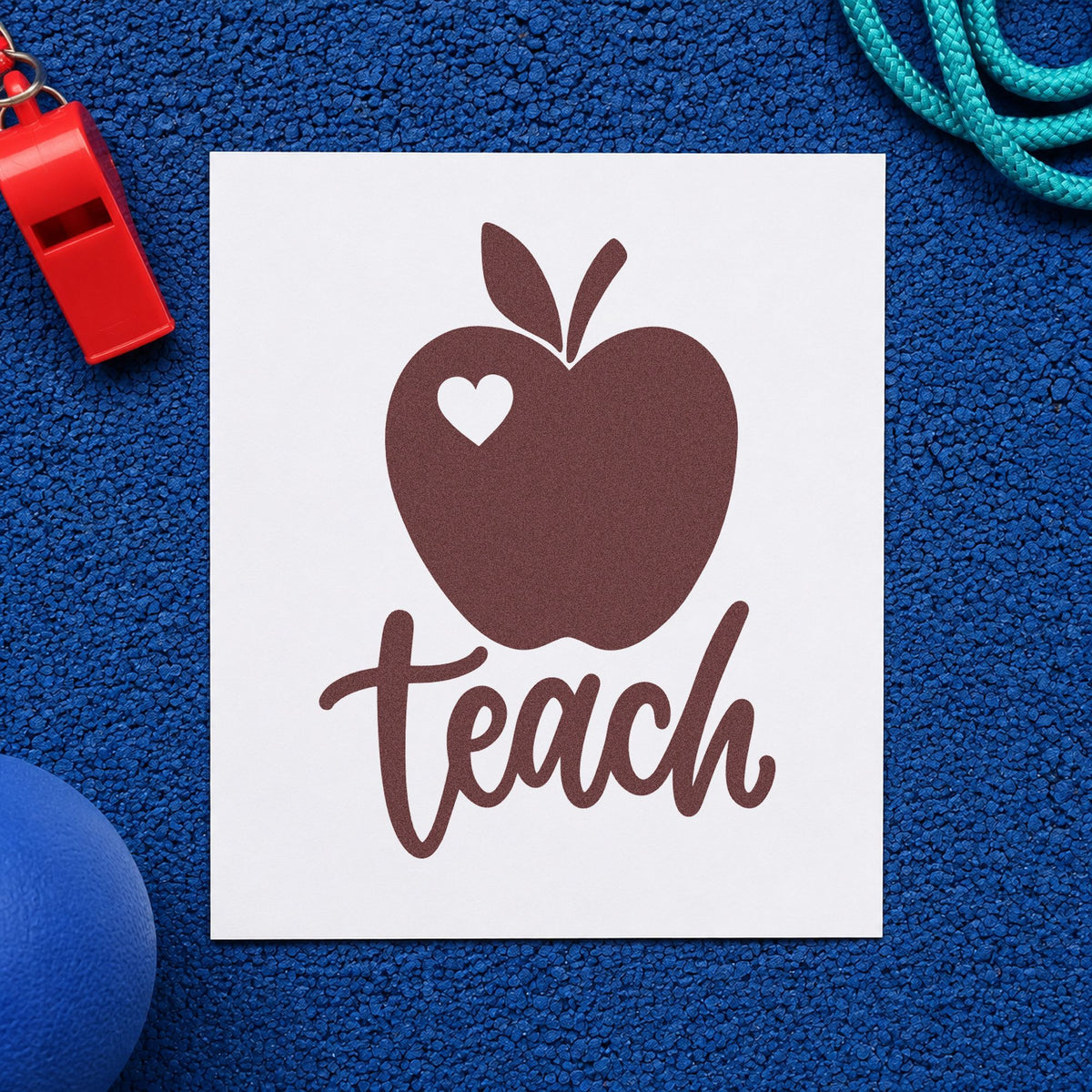 Teach Apple Heart Slim Pre-Inked Stamp in use 4