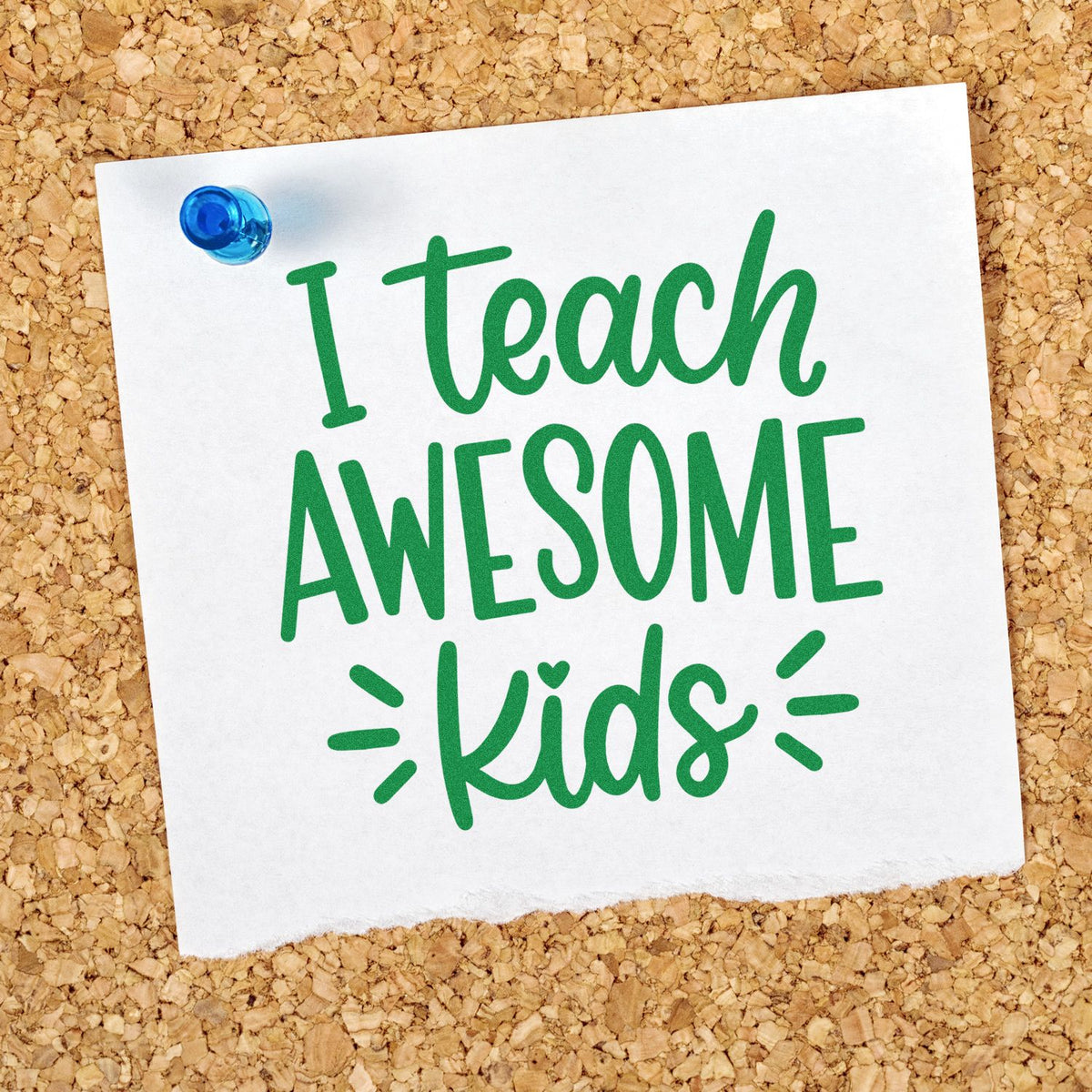 Rubber stamp design reading I teach AWESOME kids, ideal for teacher gifts, classroom crafts, and educator appreciation.