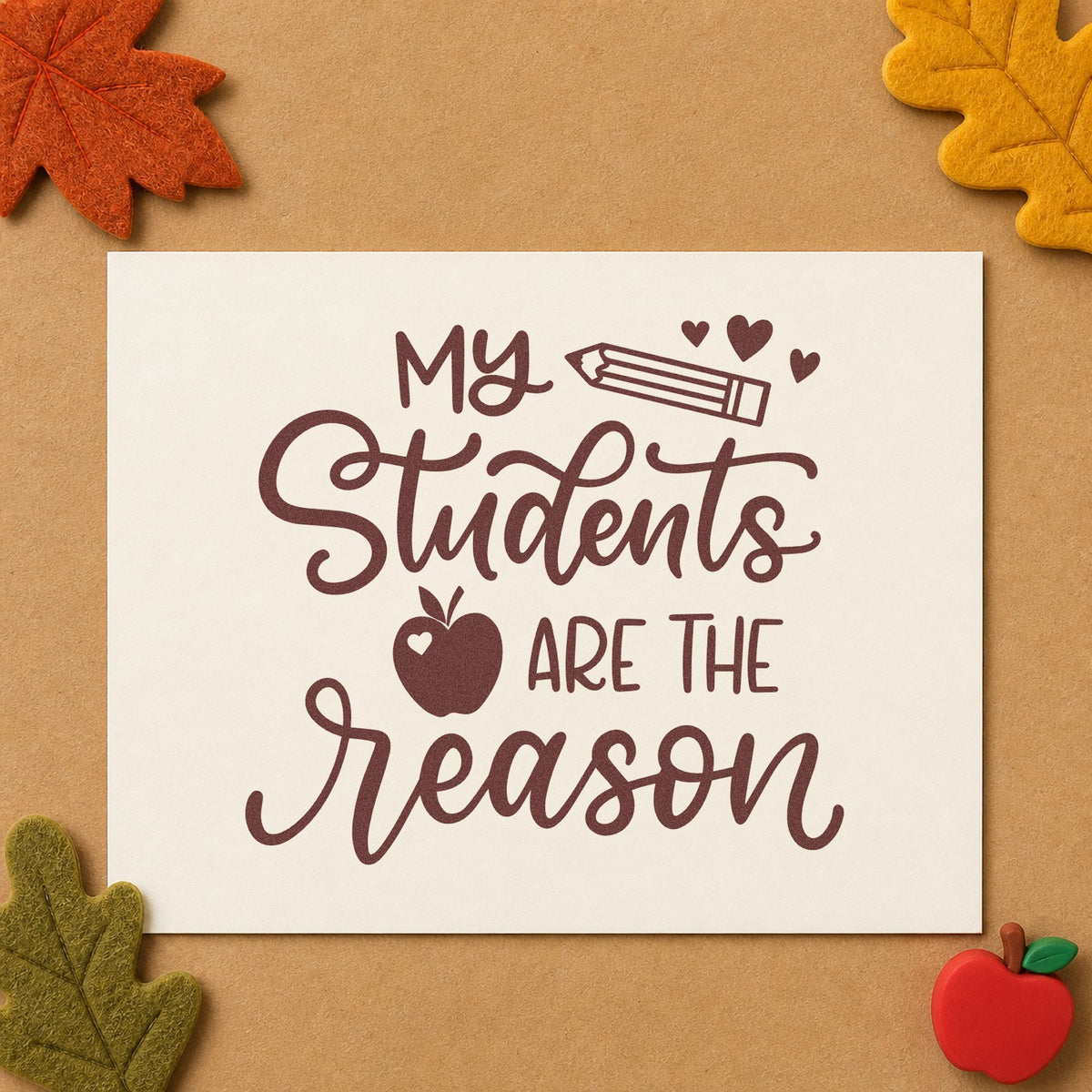 My Students Are The Reason Apple Pre-Inked Stamp – Slim in use 4