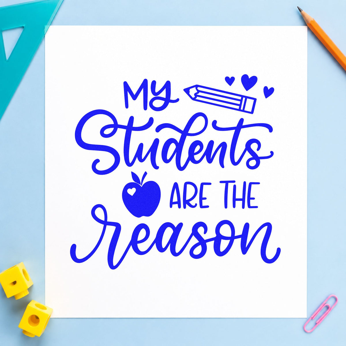 My Students Are The Reason Apple Hand Stamp – Duo in use 6