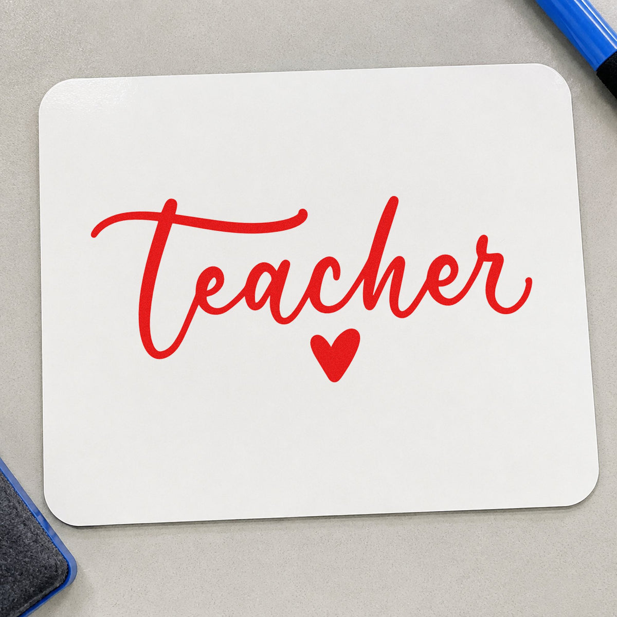 Teacher Script Heart Compact Pre-Inked Stamp – Slim in use 7