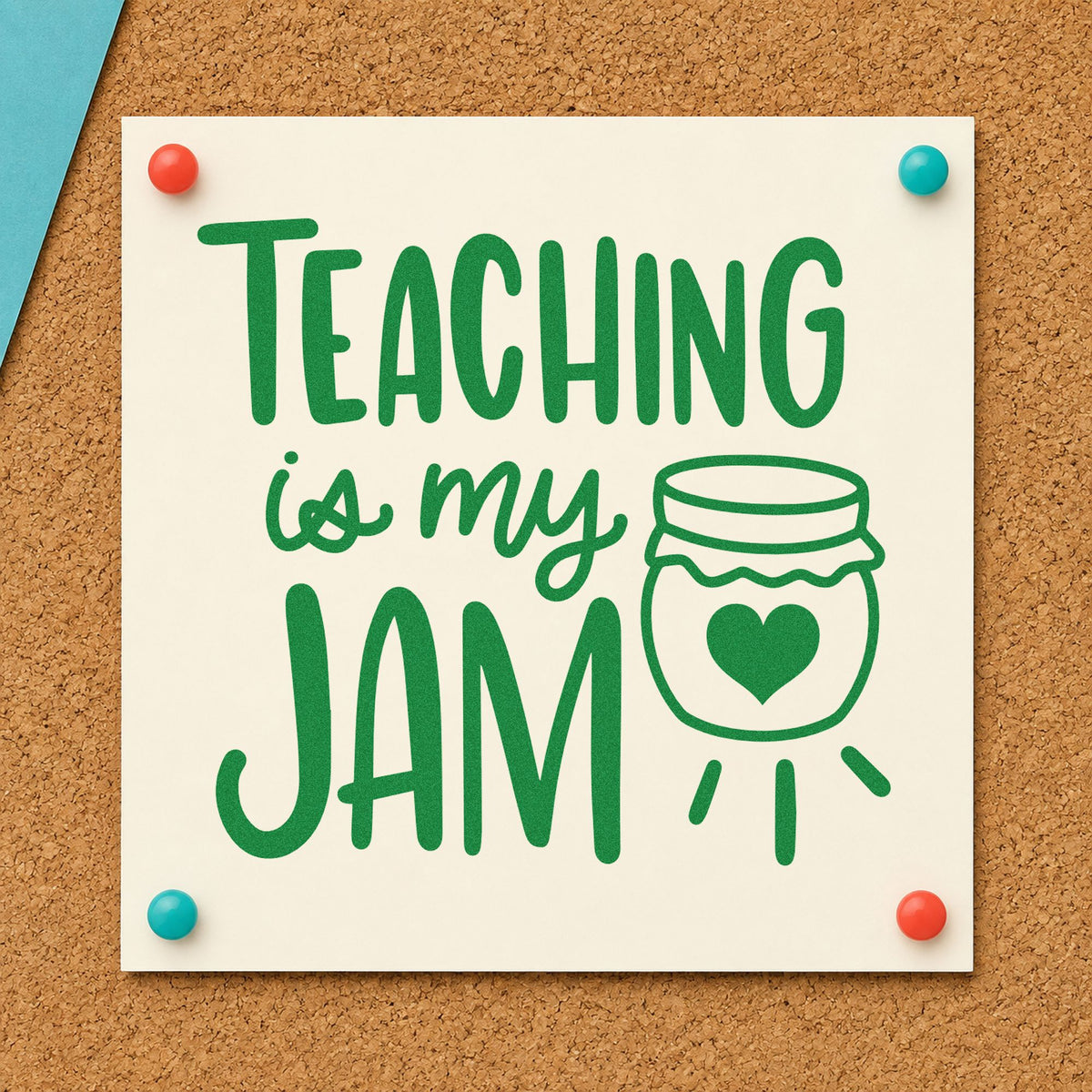 Teaching Is My Jam Jar Illustration PSI Pre-Inked Stamp in use 8