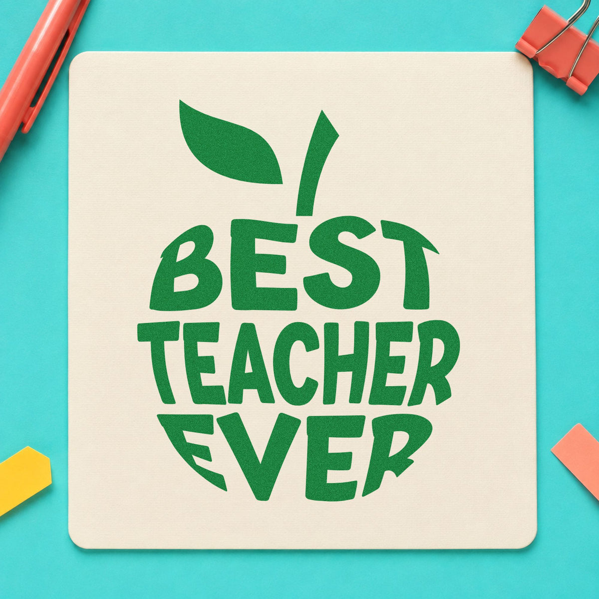 Best Teacher Ever Apple Pre-Inked Stamp – PSI in use 8