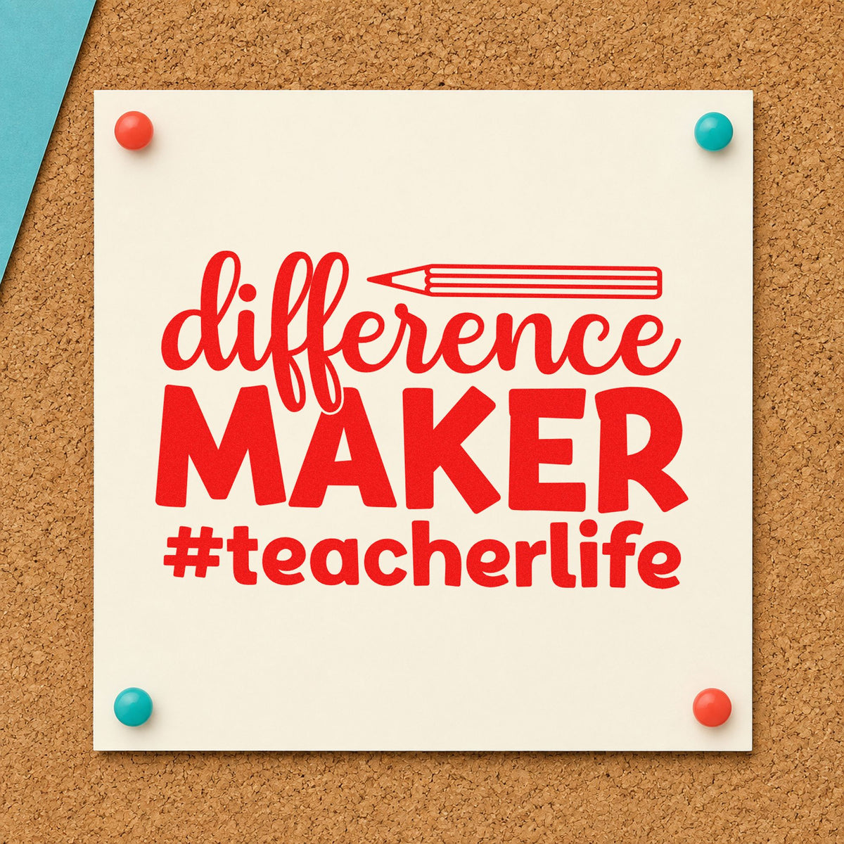 PSI Pre-Inked Difference Maker Teacher Life Pencil Stamp in use 7