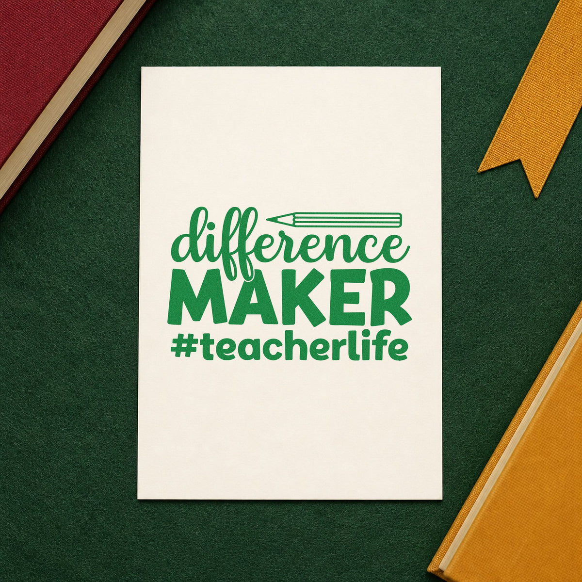 PSI Pre-Inked Difference Maker Teacher Life Pencil Stamp in use 8
