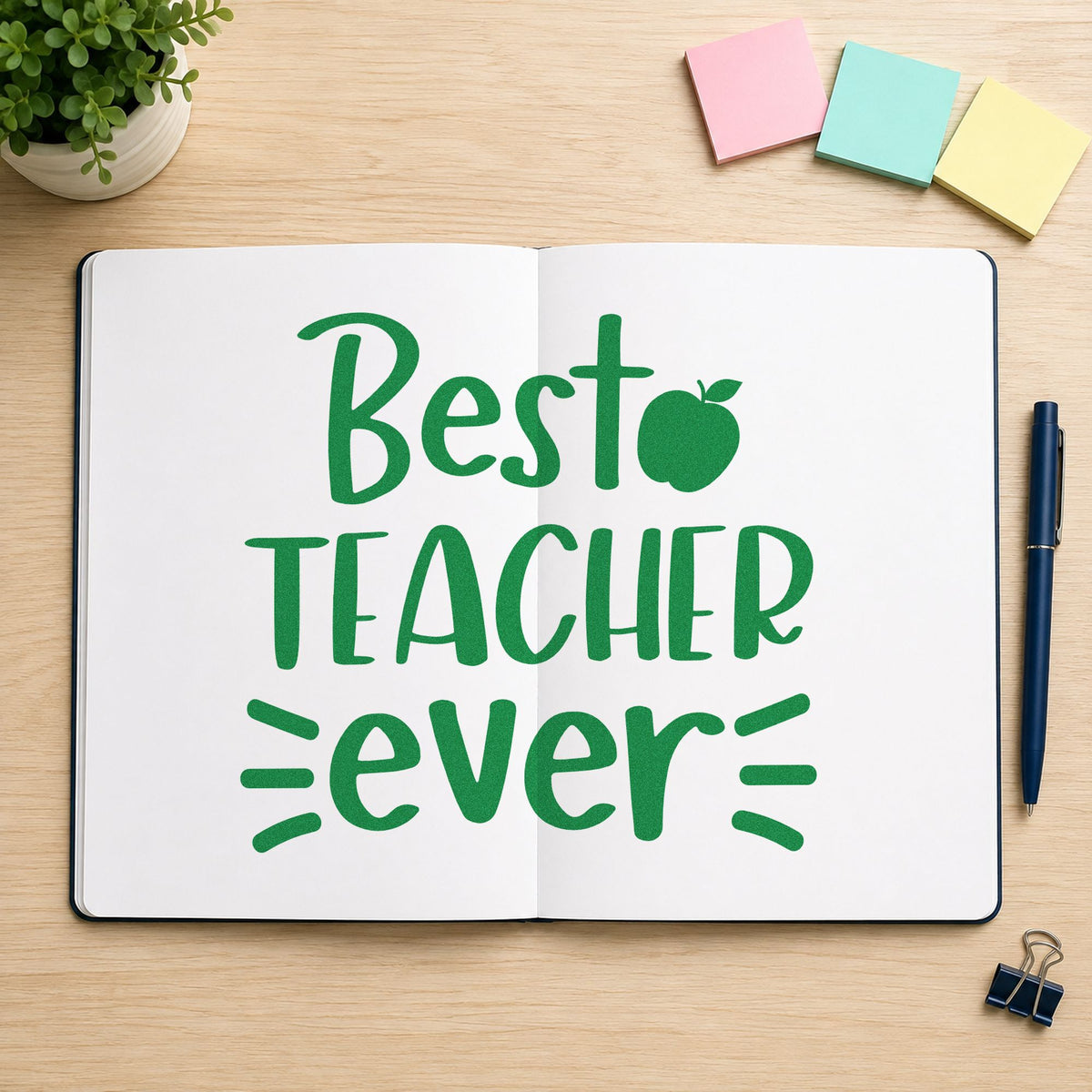 Best Teacher Ever Pre-Inked Stamp – PSI in use 3