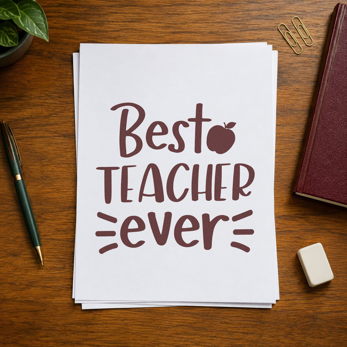 Best Teacher Ever Pre-Inked Stamp – PSI in use 4