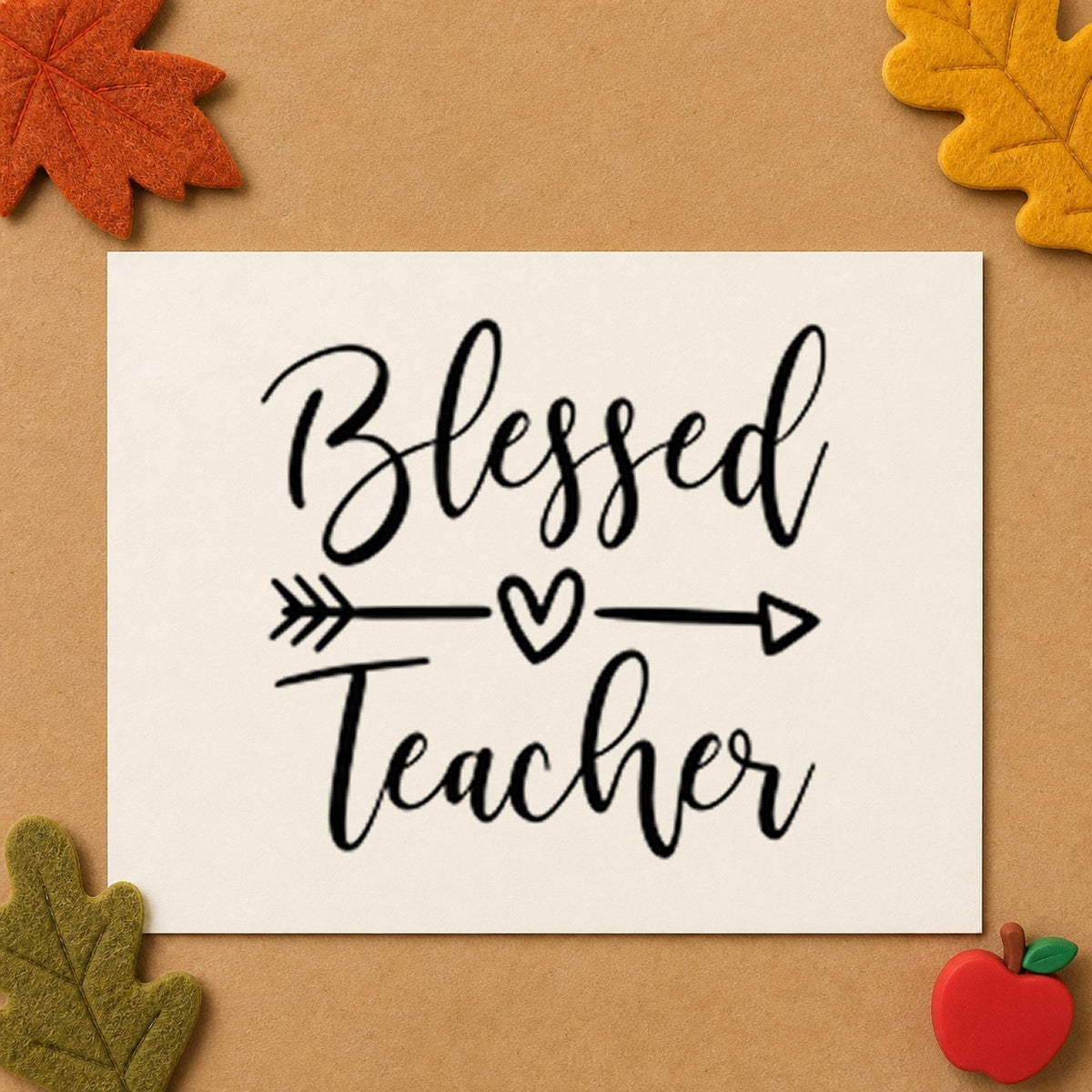 Blessed Teacher Heart Arrow Slim Pre-Inked Stamp in use 9