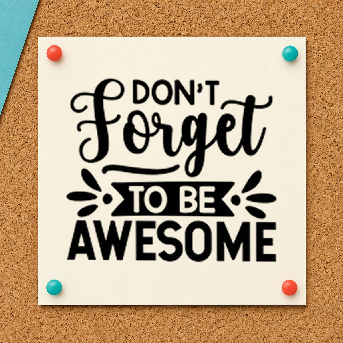 Don't Forget To Be Awesome Script Lettering Rubber Stamp – Wood Handle in use 9
