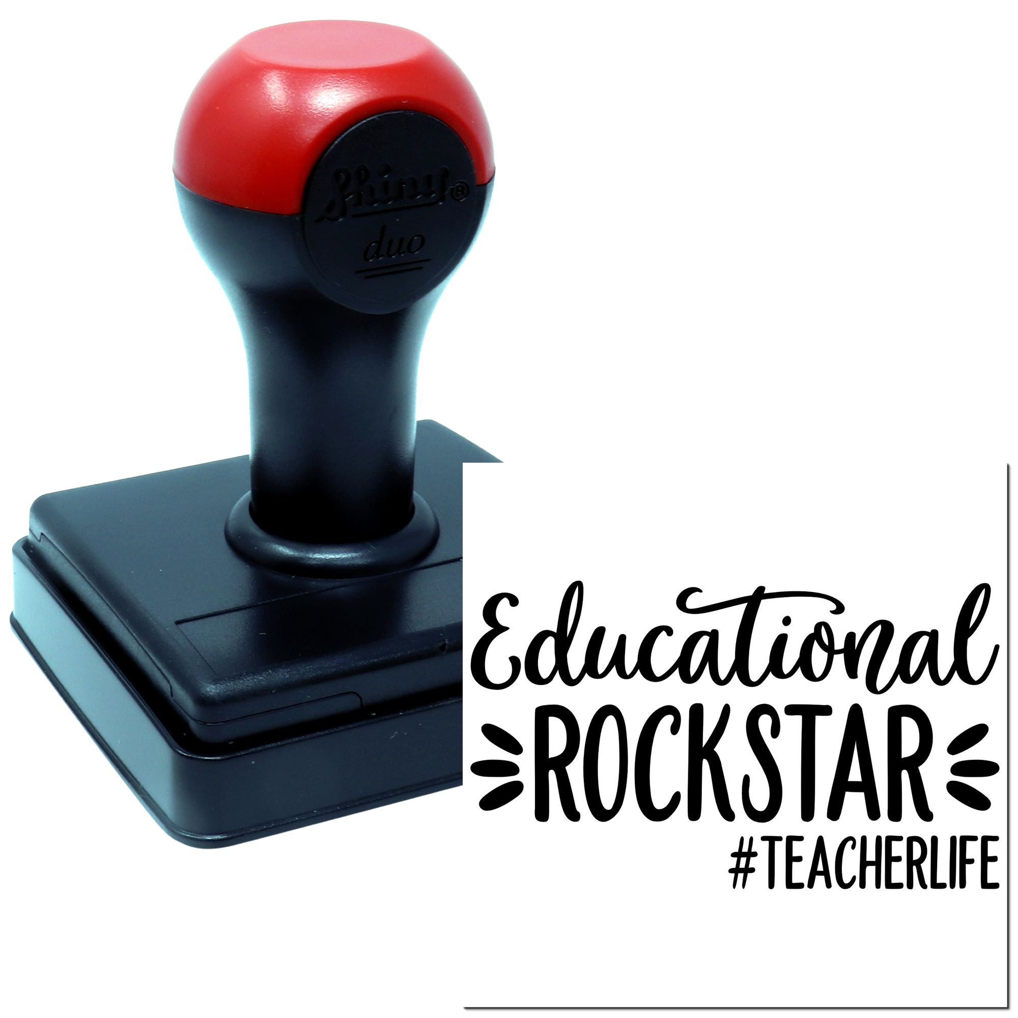 Educational Rockstar self-inking rubber stamp for teachers, classroom rewards, and teacher appreciation.