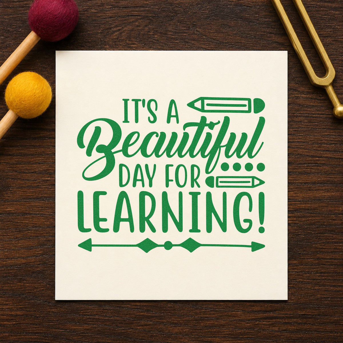 Beautiful Day For Learning Stamp – Slim Pre-Inked in use 3