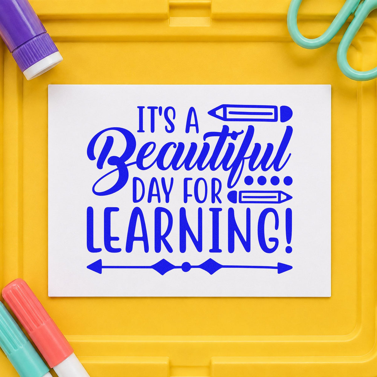 Beautiful Day For Learning Stamp – Slim Pre-Inked in use 5