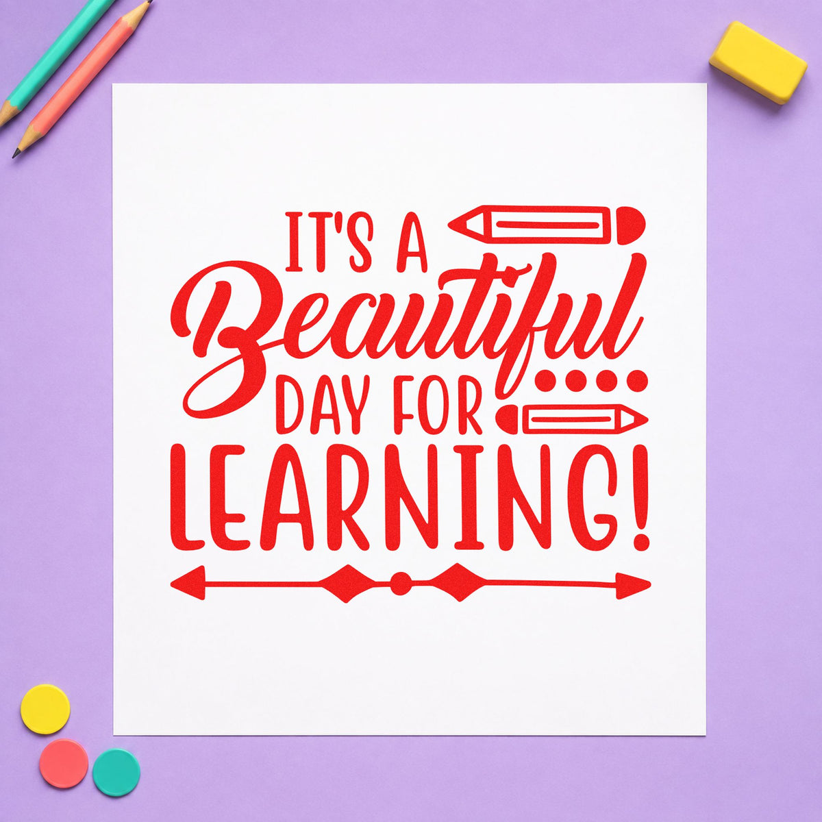 Beautiful Day For Learning Stamp – Slim Pre-Inked in use 7