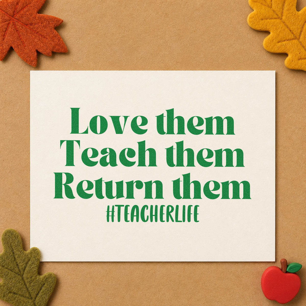 Love Teach Return Them Rubber Stamp – Duo Hand in use 3