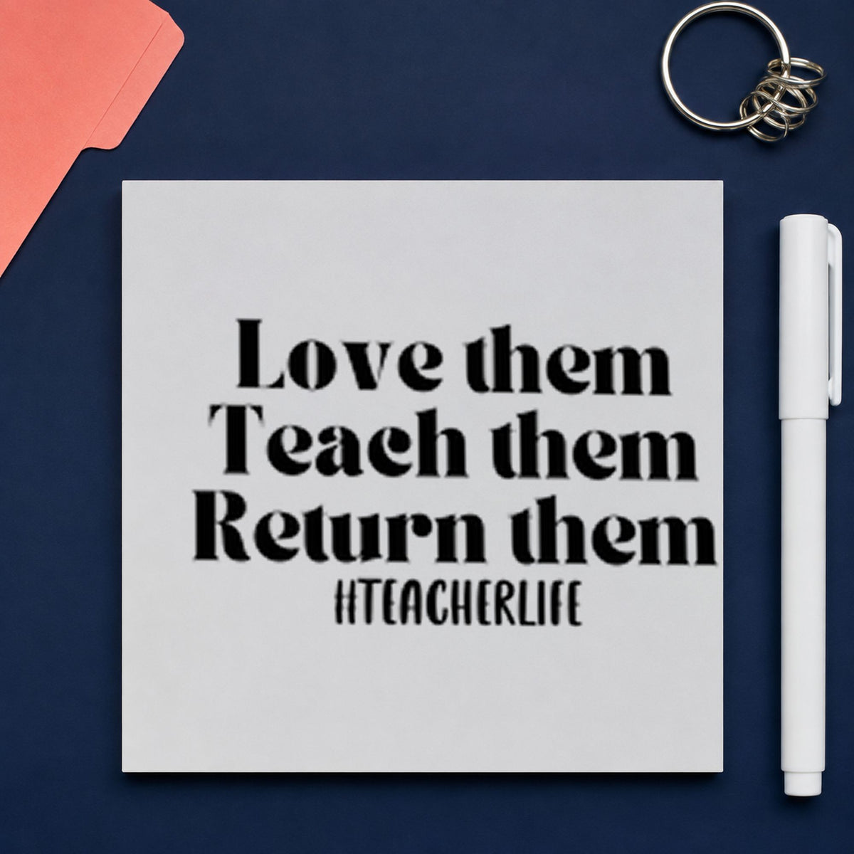 Love Teach Return Them Rubber Stamp – Duo Hand in use 9