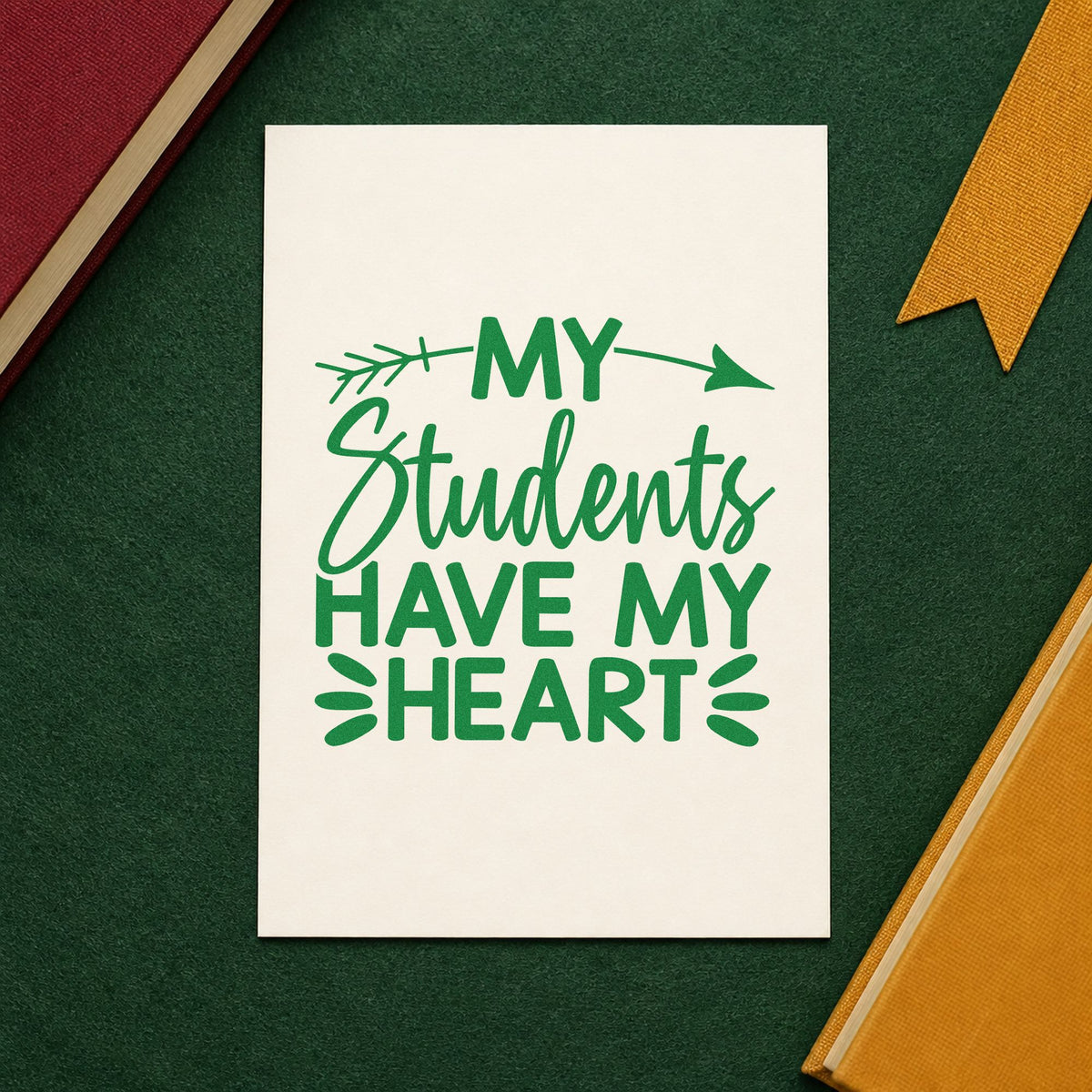 Students Have My Heart Slim Pre-Inked Stamp in use 8