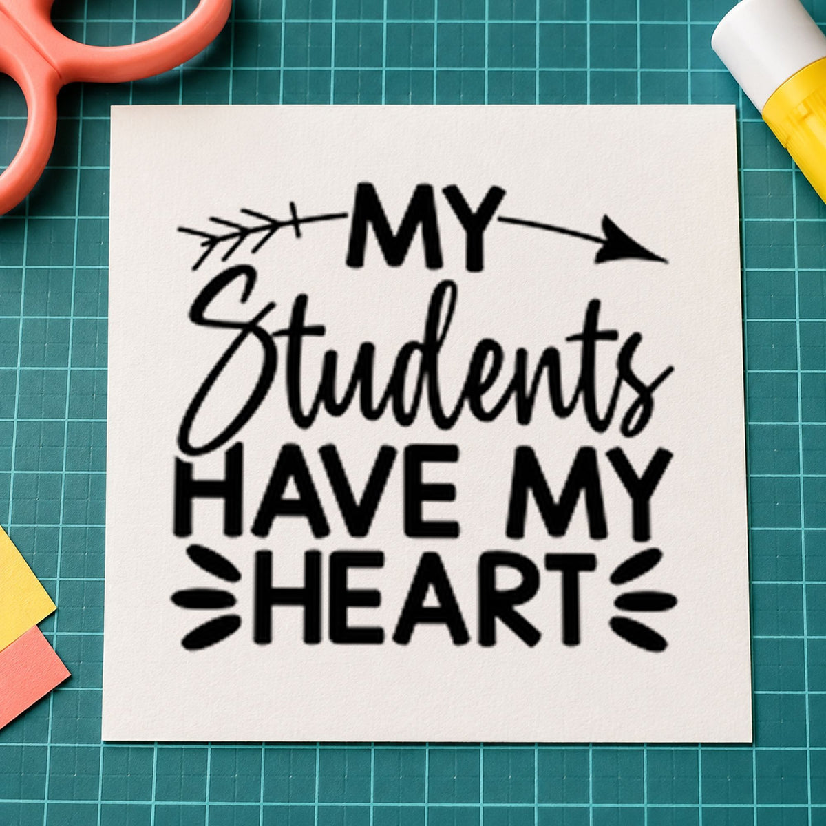 Students Have My Heart Slim Pre-Inked Stamp in use 9