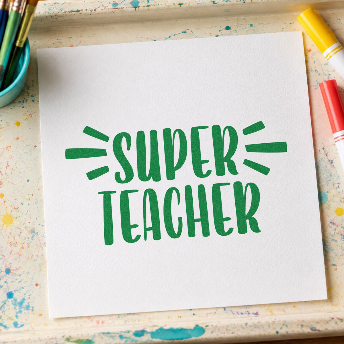 Super Teacher Bold Lettering Pre-Inked Stamp – PSI in use 3