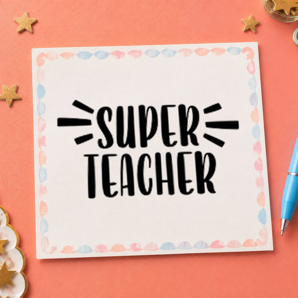 Super Teacher Bold Lettering Pre-Inked Stamp – PSI in use 9