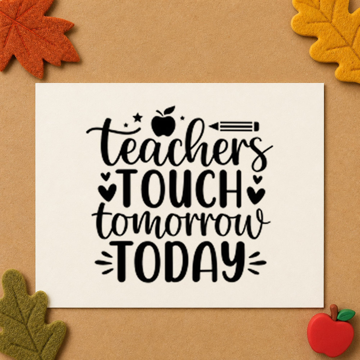 Teachers Touch Tomorrow Today Slim Pre-Inked Stamp in use 9