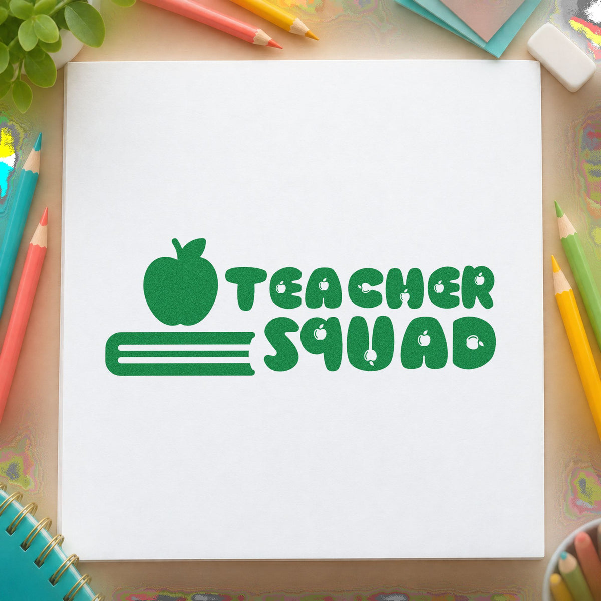 Teacher Squad Apple Pencil Stamp – Duo Hand in use 3