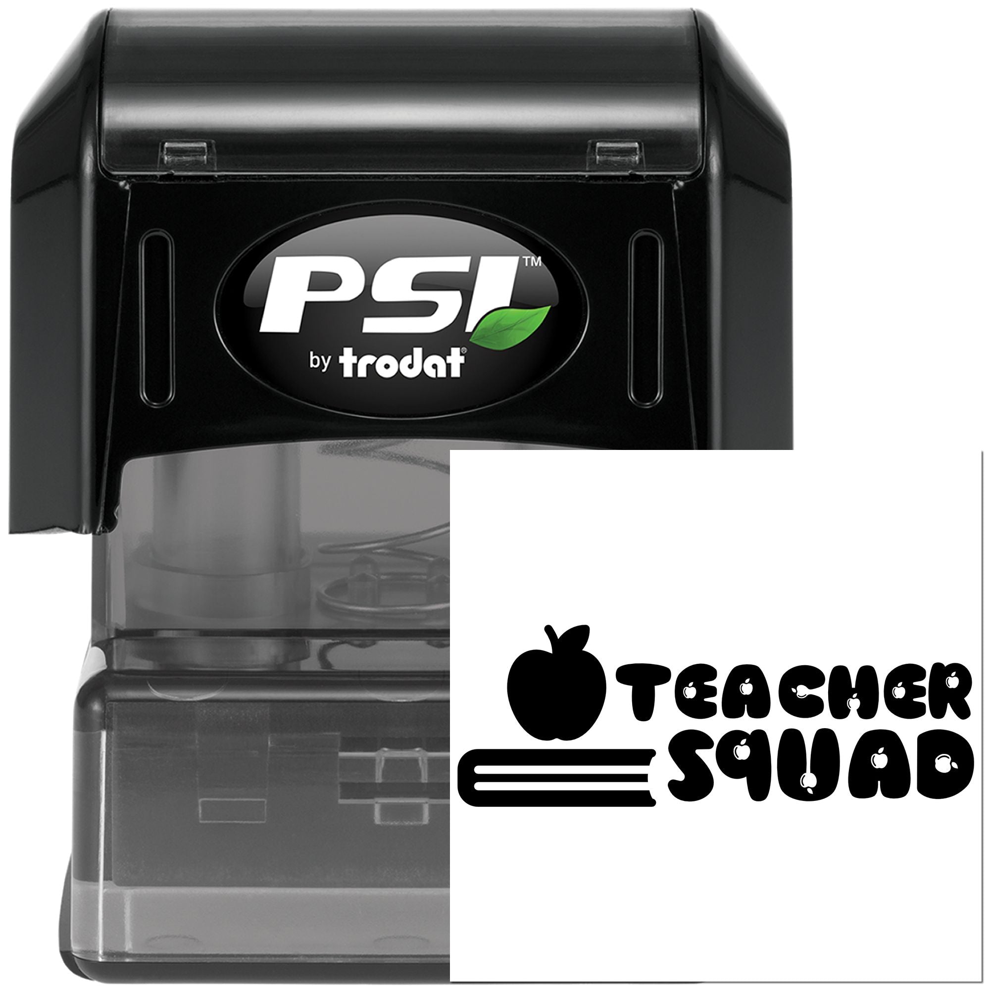 PSI by Trodat self-inking rubber stamp with Teacher Squad imprint for classroom grading and teacher appreciation