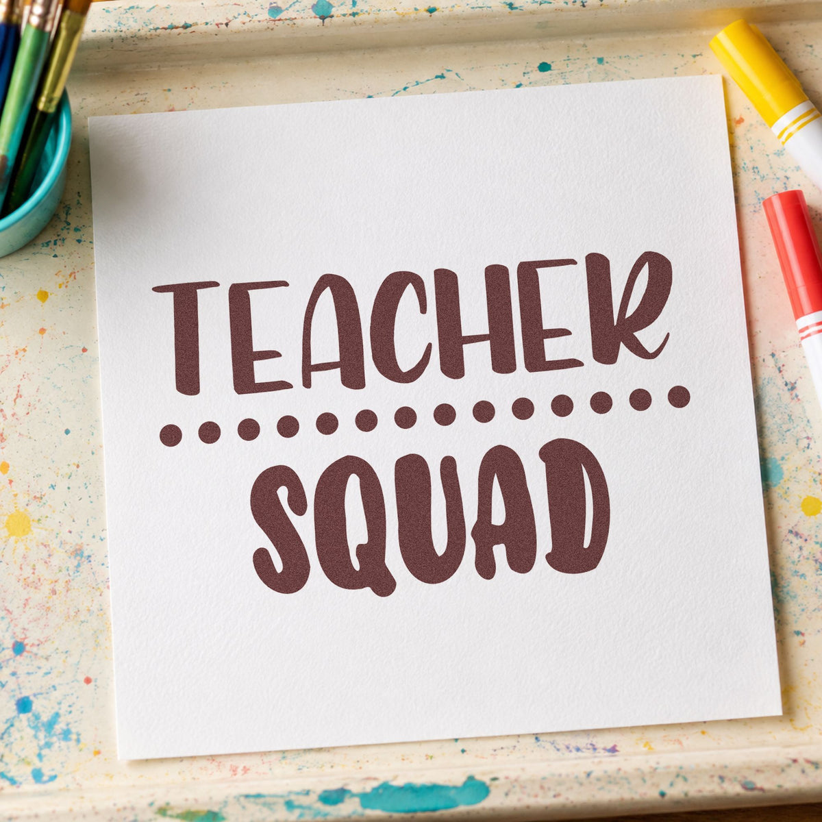 Teacher Squad Dotted Divider Pre-Inked Stamp – Slim in use 4