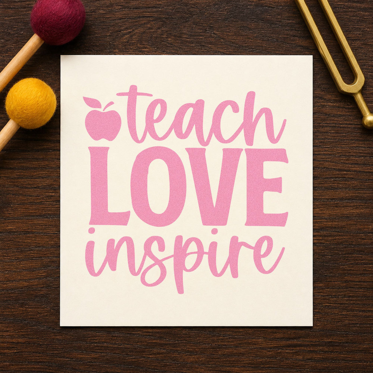 Duo Hand Teach Love Inspire Apple Rubber Stamp in use 10