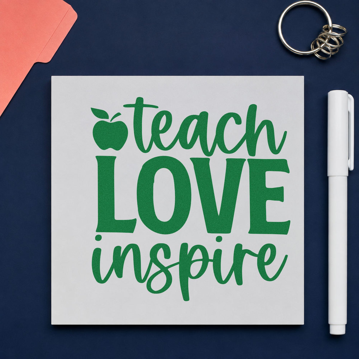 Duo Hand Teach Love Inspire Apple Rubber Stamp in use 3
